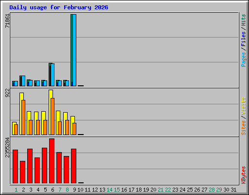 Daily usage for February 2026