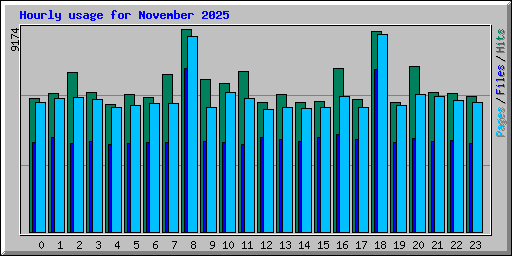 Hourly usage for November 2025